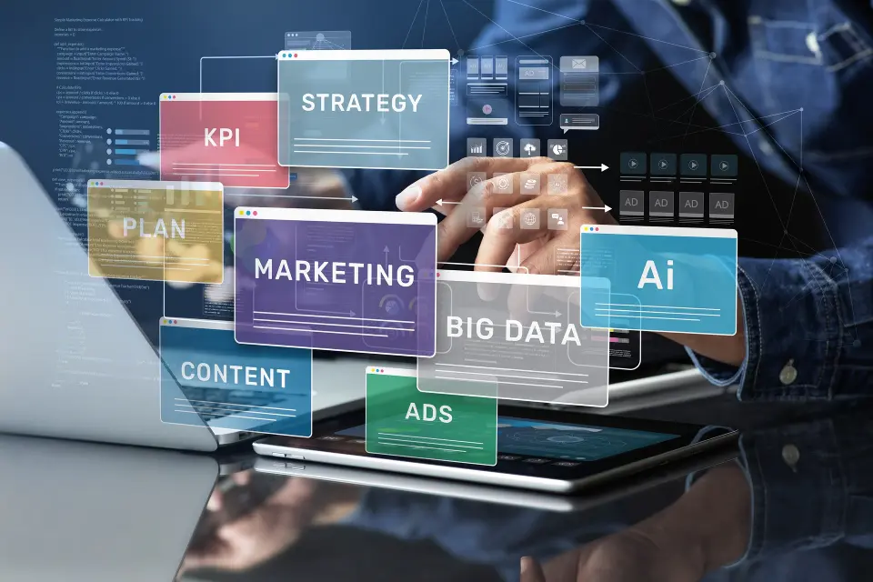 Content marketing with strategic planning for new business.Communication for advertising