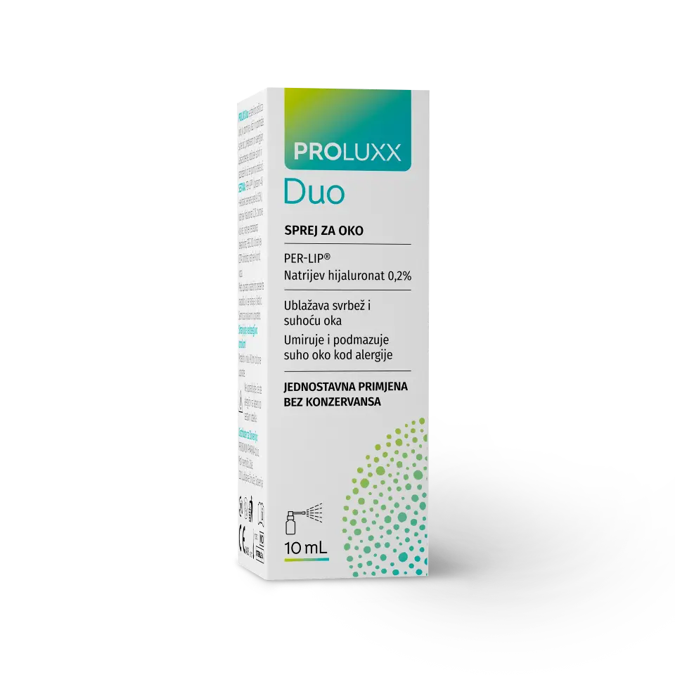 Revolucija u liječenju suhog oka i alergijskog konjunktivitisa – PROLUXX DUO SPREJ